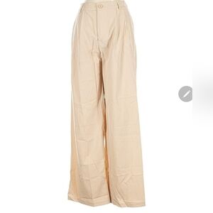 Elegant Cream Wide-Leg Trousers